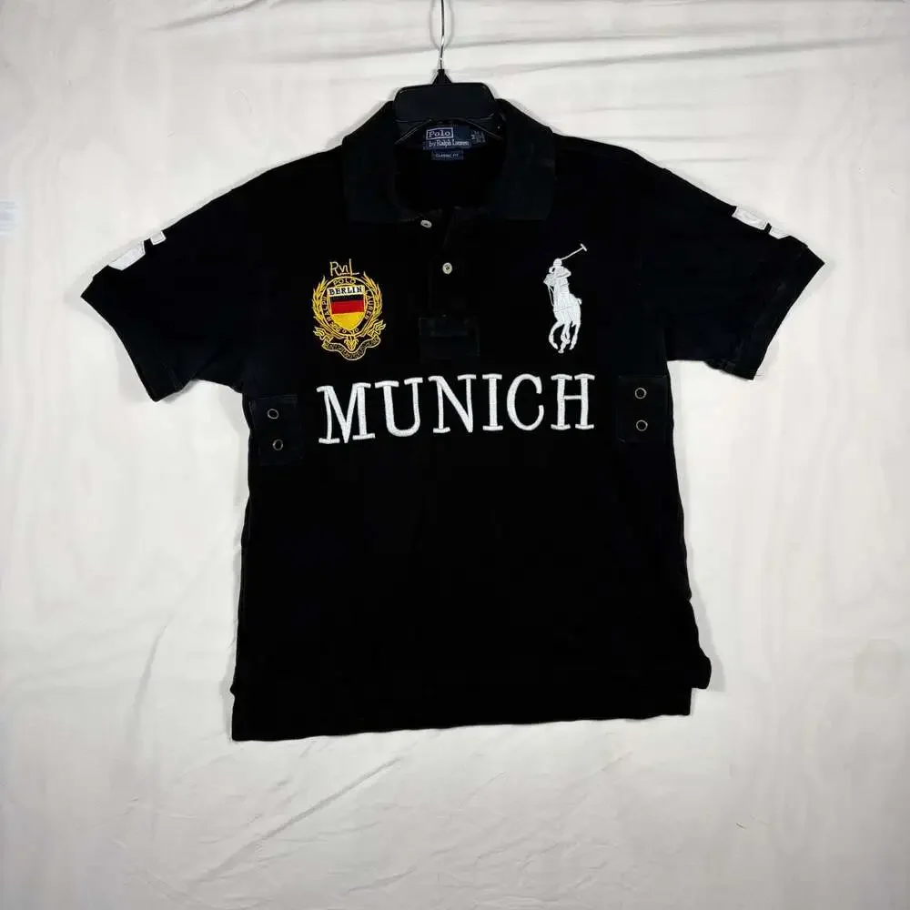 Polo Ralph Lauren Munich Germany Big Pony Classic Fit Polo Shirt Black Size M